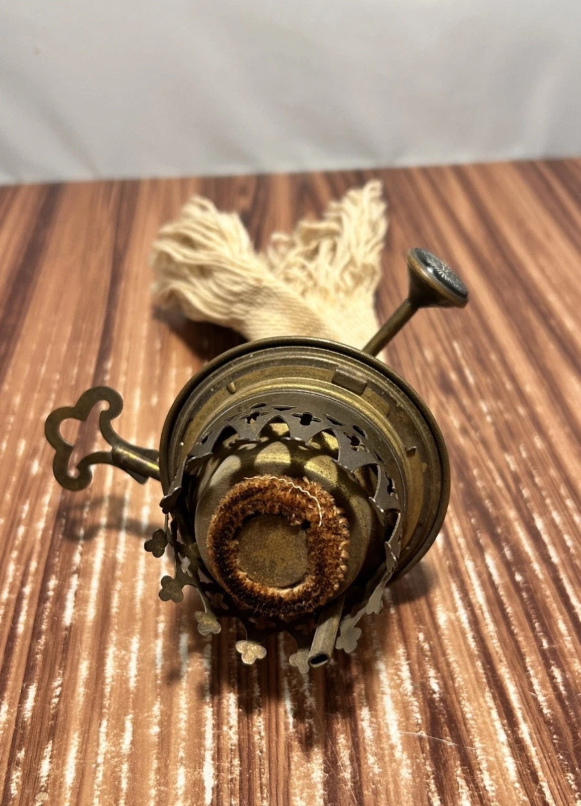 German Hasag Kronos Brass Key Lift Burner for Kerosene Oil Lamp Parts Vintage #3