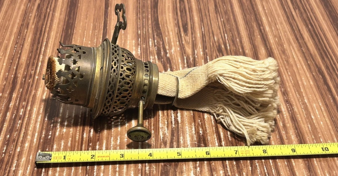 German Hasag Kronos Brass Key Lift Burner for Kerosene Oil Lamp Parts Vintage #3