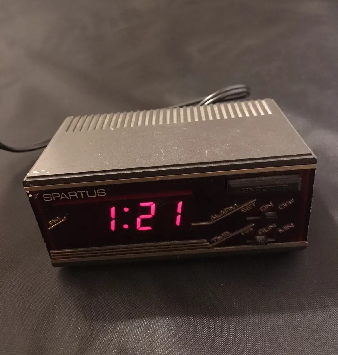 Vintage SPARTUS Red LED Digital Alarm Clock 1970s 4” Inches
