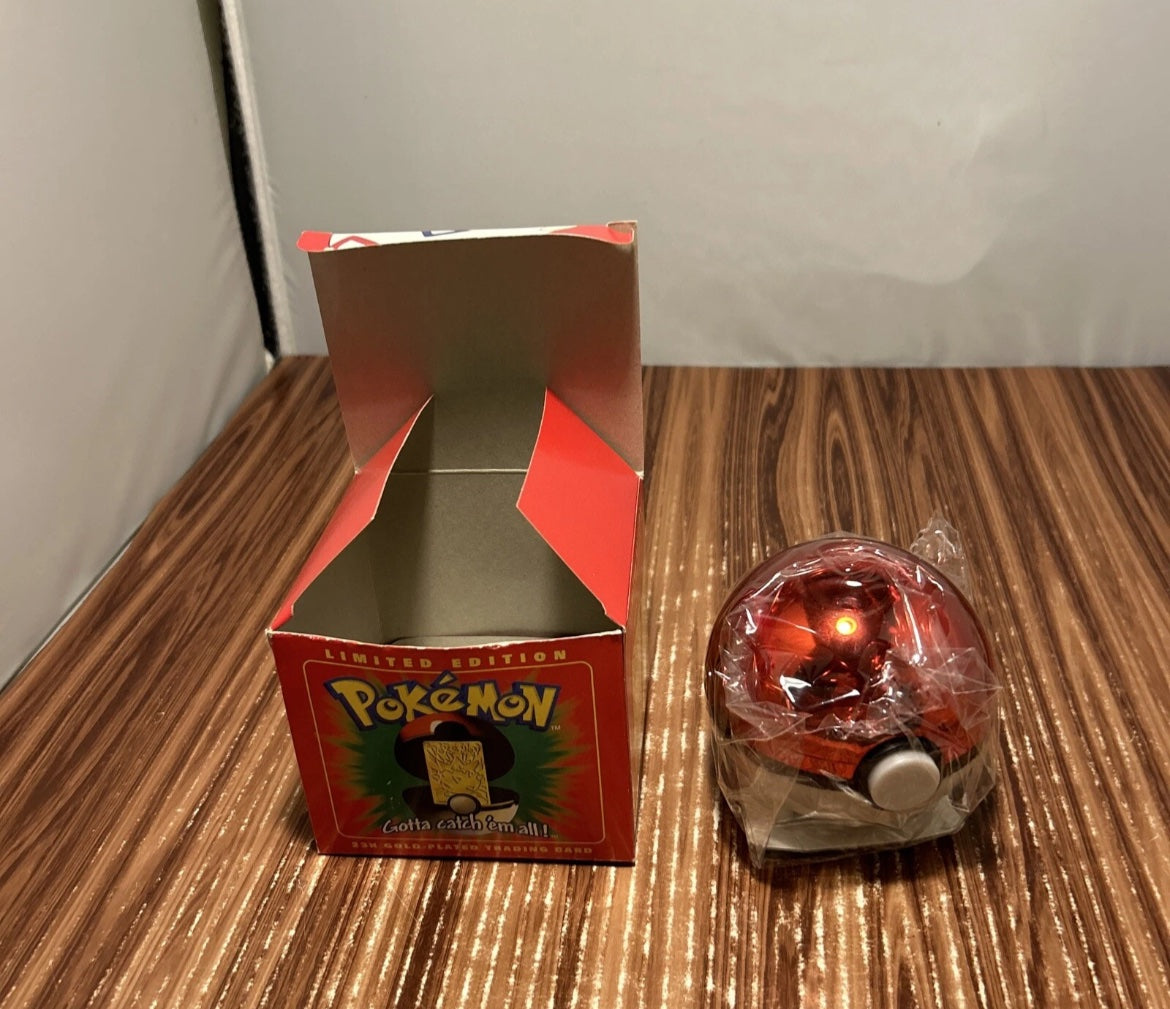 1999 TOGEPI Nintendo Pokemon 23K Gold Plated Trading Card Pokeball New