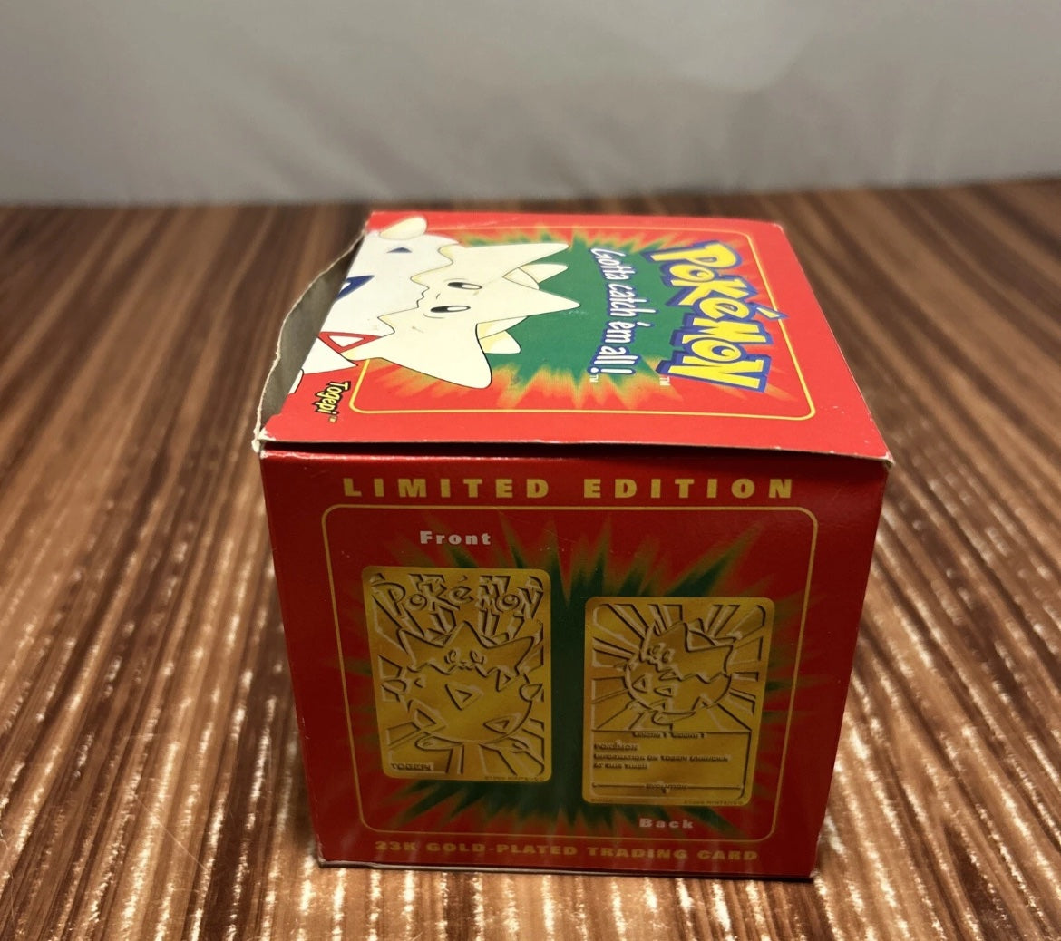 1999 TOGEPI Nintendo Pokemon 23K Gold Plated Trading Card Pokeball New