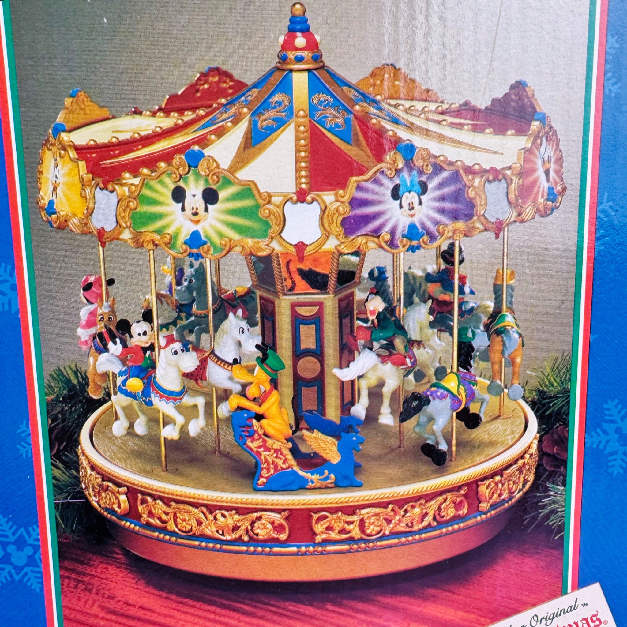 Vintage Disney Mickey Unlimited Animated Carousel - Mr. Christmas Musical Decor