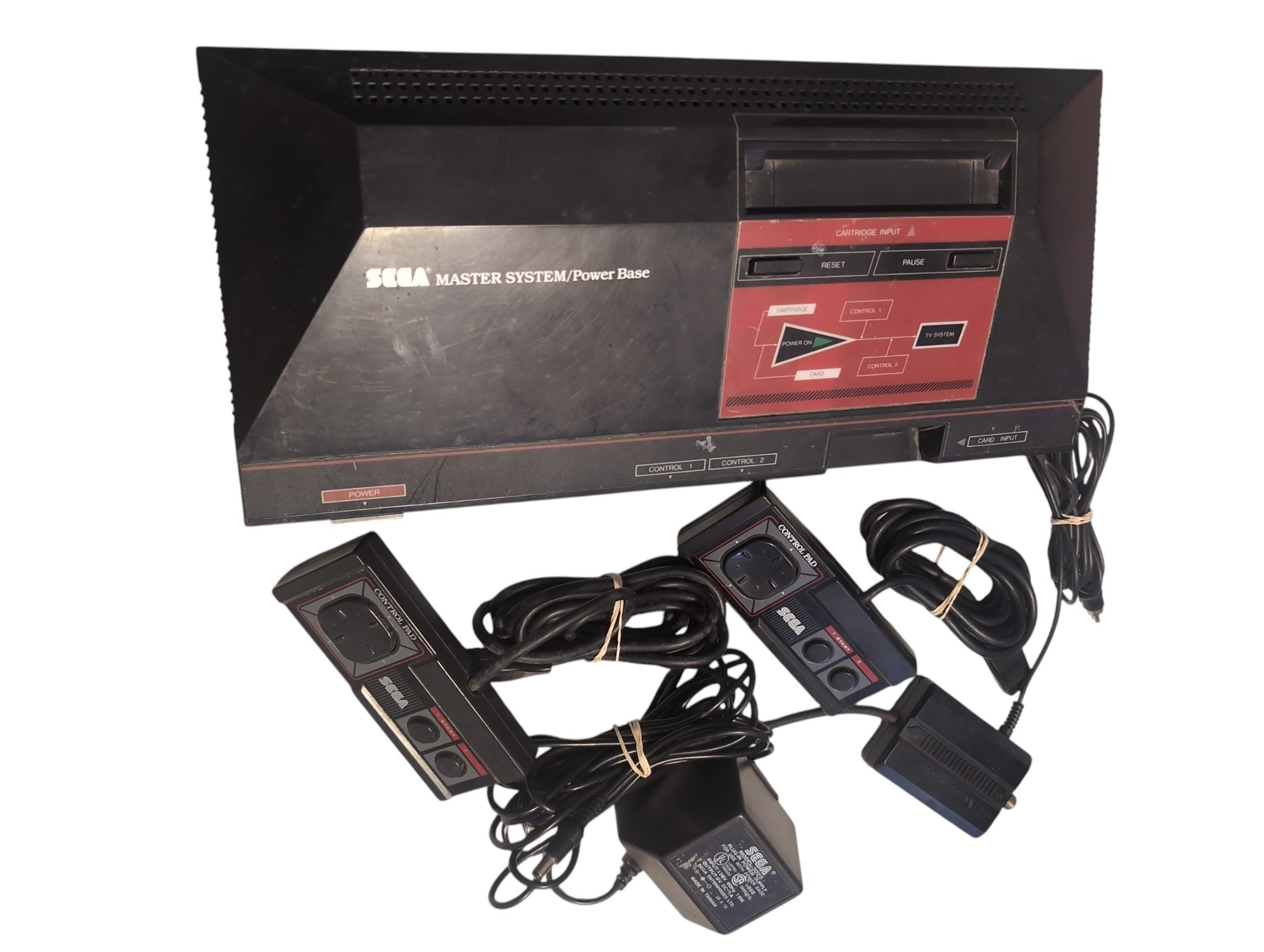 Sega Master System Console w/ 2 Controllers - Tested/Working - (1986)