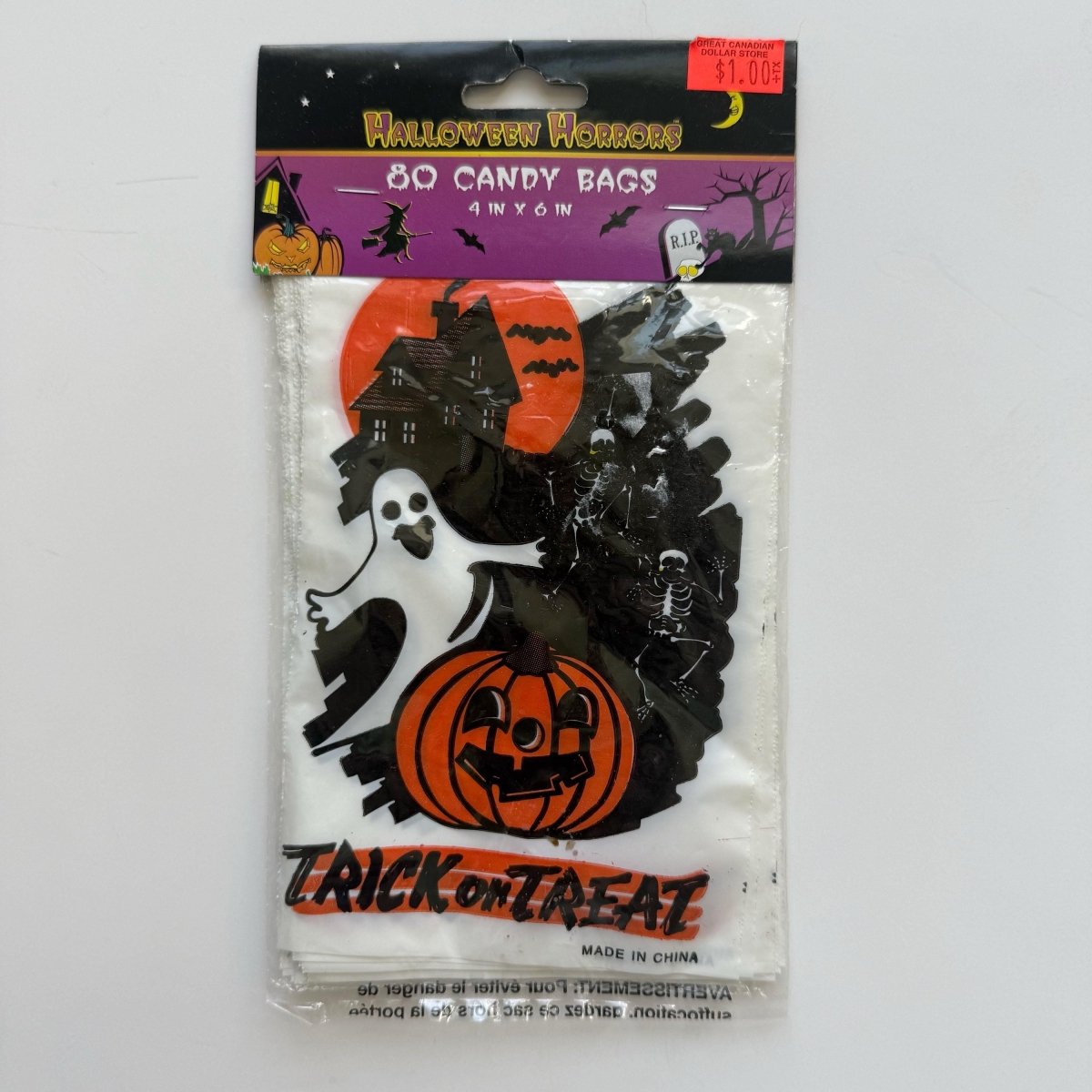 80 Halloween Trick or Treat Candy Bags Pumpkin Ghost Haunted House - Halloween Candy Bags - ThrowbackBuys - NostalgicEpisodes