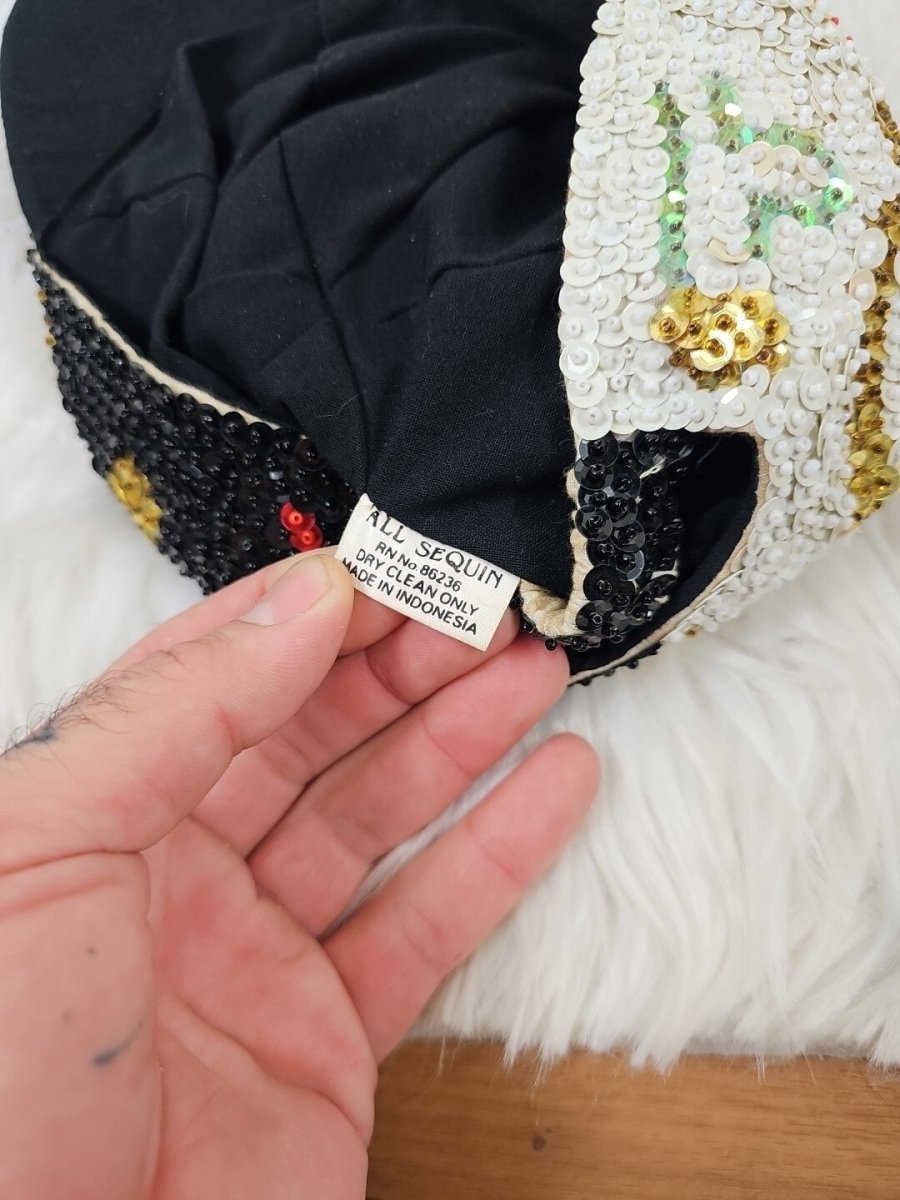 80/90s - Funky Sun/Moon Sequin Sparkle Hat, Unisex - Hats - ThrowbackBuys - The Thrifty Gypsyy Shop