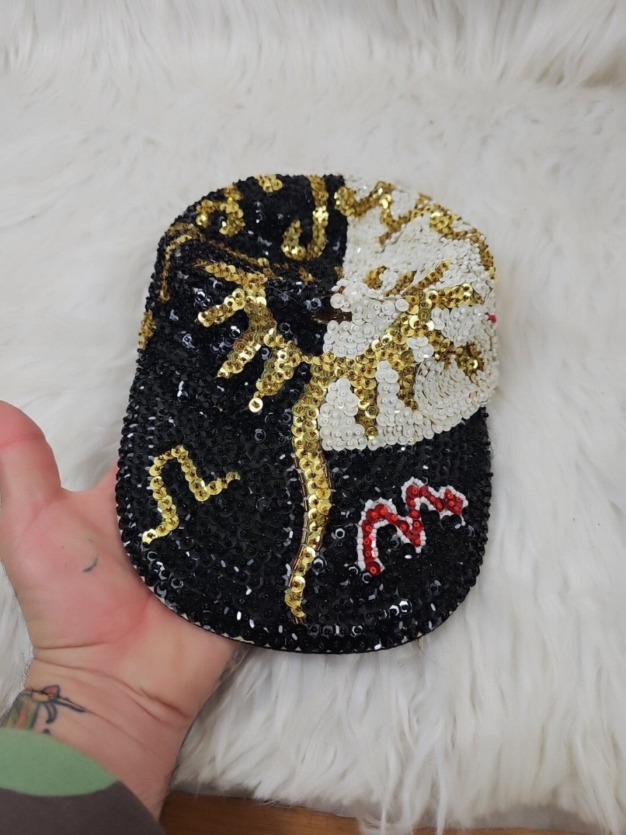 80/90s - Funky Sun/Moon Sequin Sparkle Hat, Unisex - Hats - ThrowbackBuys - The Thrifty Gypsyy Shop