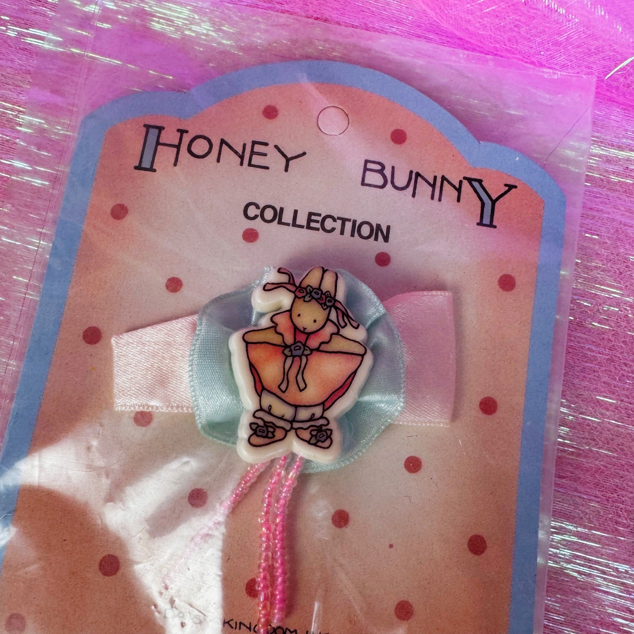 Vintage 1990 Daisy Kingdom Hunny Bunny Hair Bow - Ballerina Bunny