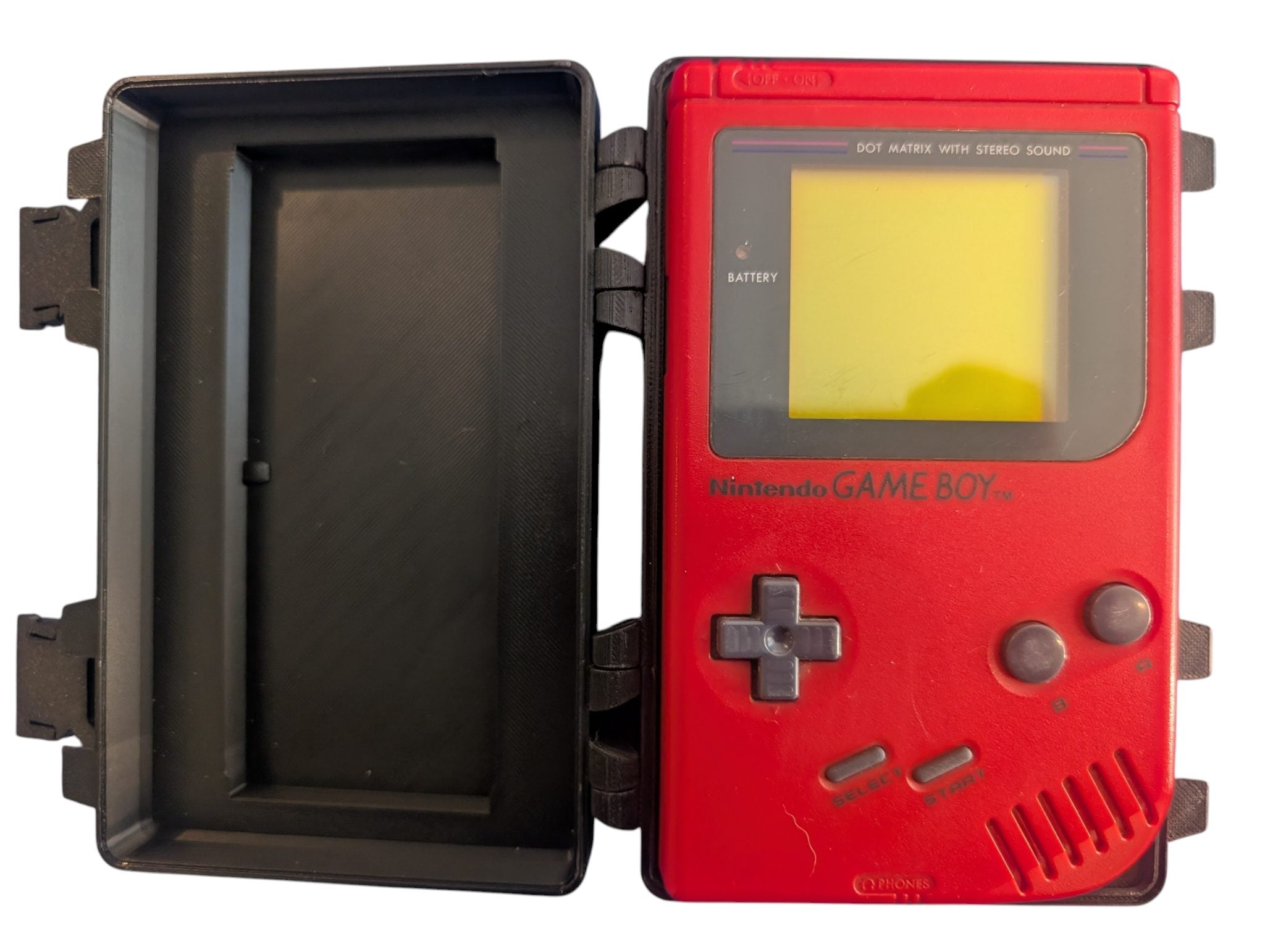 Original Gameboy DMG-01 in Red w/ Reproduction Pokemon Red