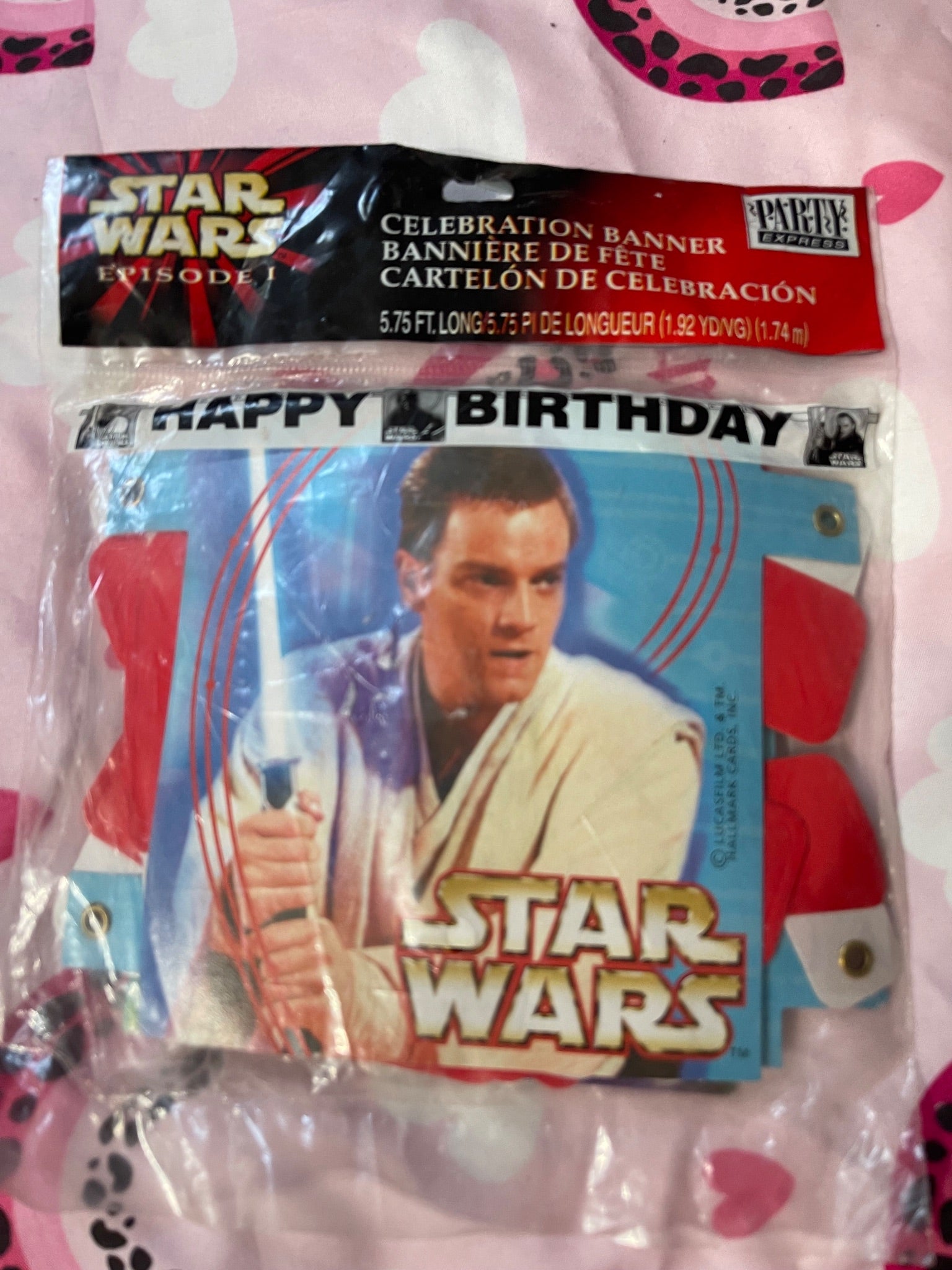 1999 - Star Wars Episode I Party Happy Birthday Banner Unopened