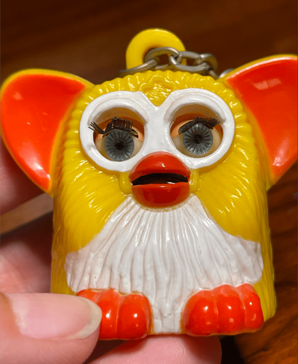 90's Knockoff McDonald's Furby Talking Keychain Yellow Works - Collectible Toys - ThrowbackBuys - Furby Queen