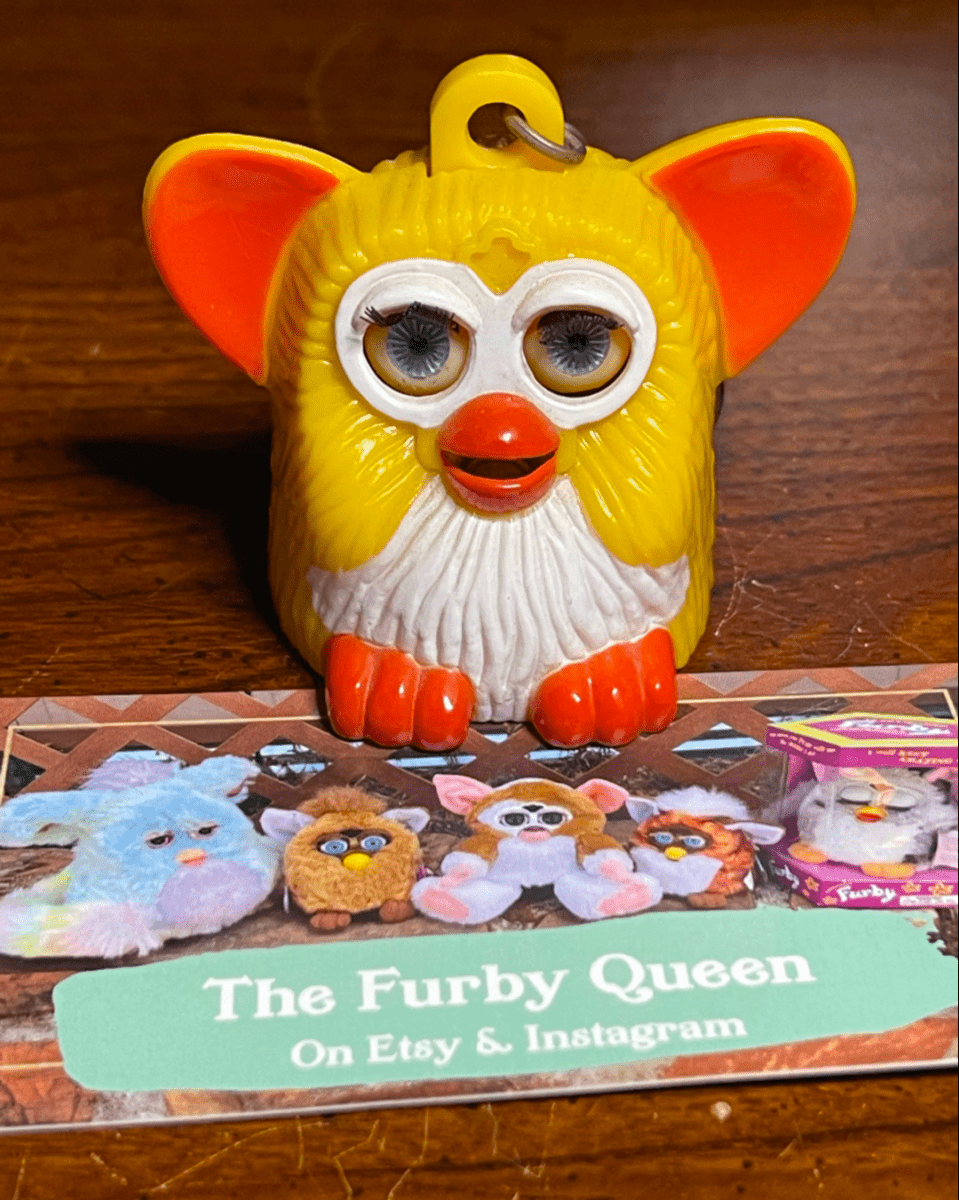 90's Knockoff McDonald's Furby Talking Keychain Yellow Works - Collectible Toys - ThrowbackBuys - Furby Queen
