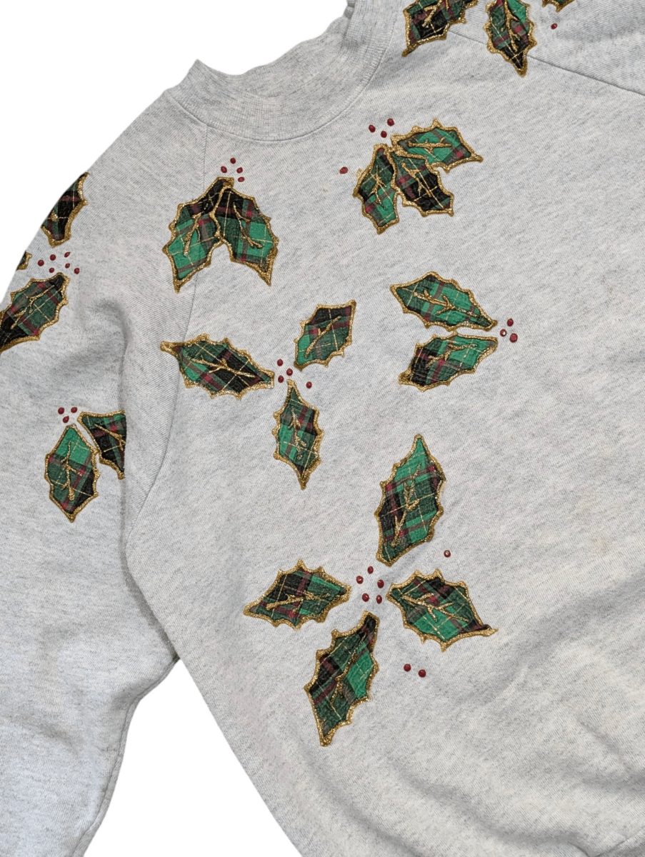 90s ONEITA Painted Holly Sweater - Sweaters - ThrowbackBuys - Shiznit