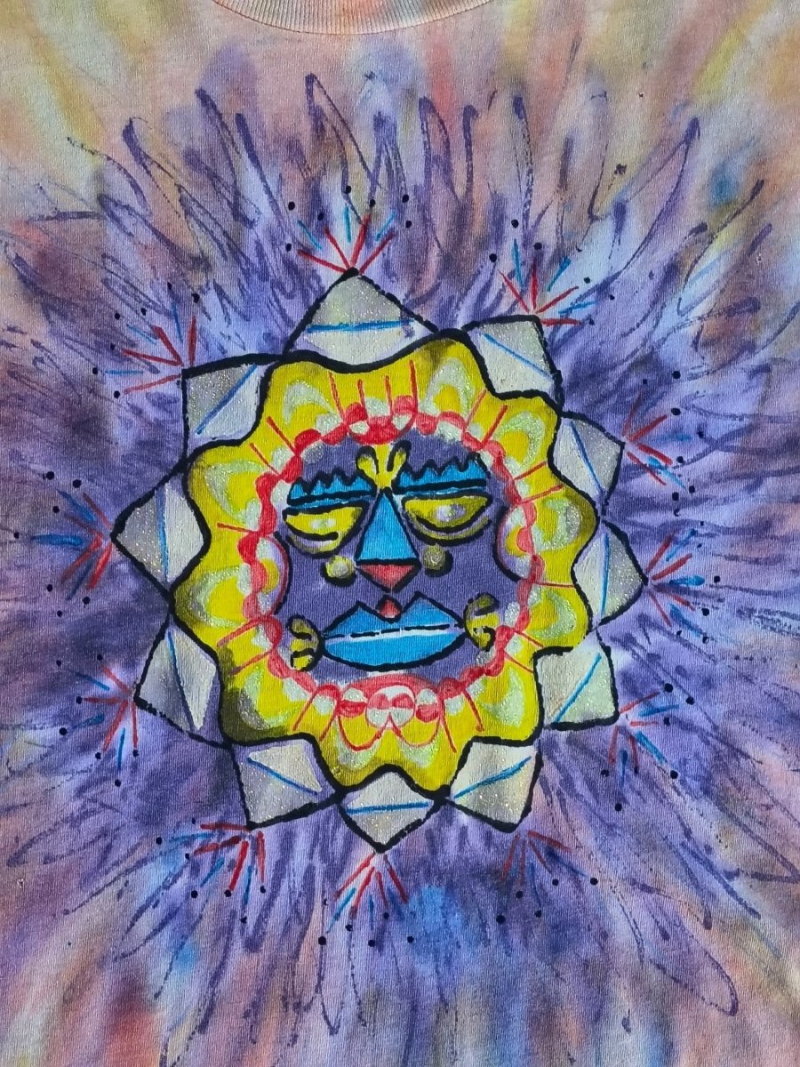 90s Painted Sun Tie - Dye Shirt - T-Shirts - ThrowbackBuys - Shiznit