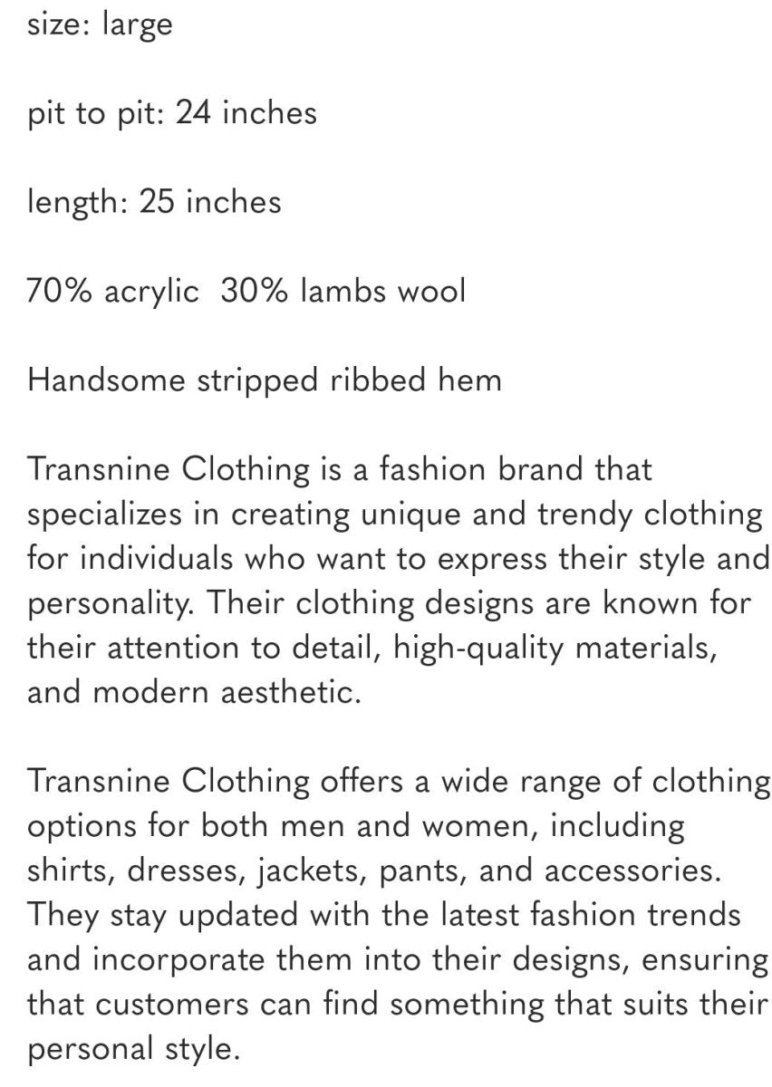 90's Transnine Mens Lambswool Sweater - Sweaters - ThrowbackBuys - Eclecticcherryreseller