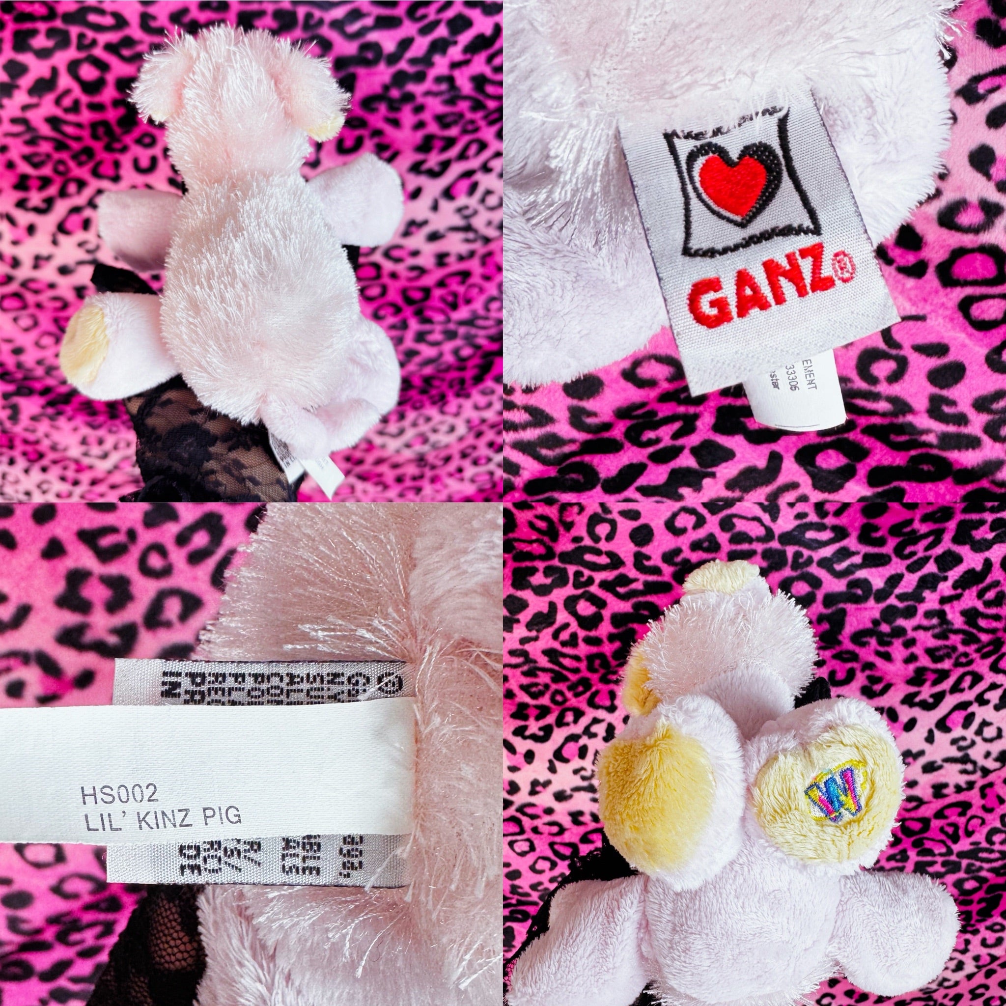 Vintage 2005 Webkinz Pig Plush Lot - Ganz Pig and Lil Kinz