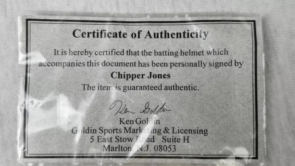 ABC MLB Batting Helmet Signed Atlanta Braves CHIPPER JONES, Authenticated, Rare