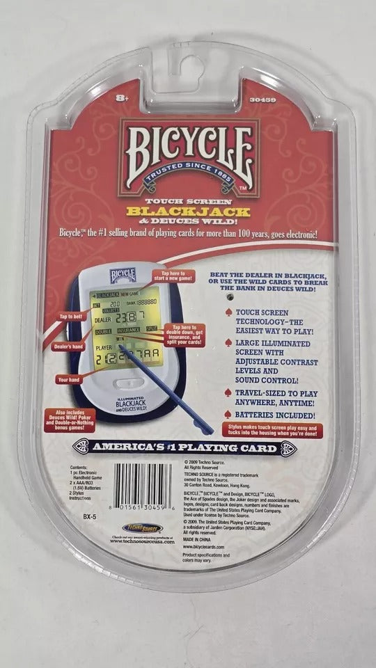 2009 - Bicycle Hand Held BlackJack Deuces Wild American Card Play Game Touch Screen NEW