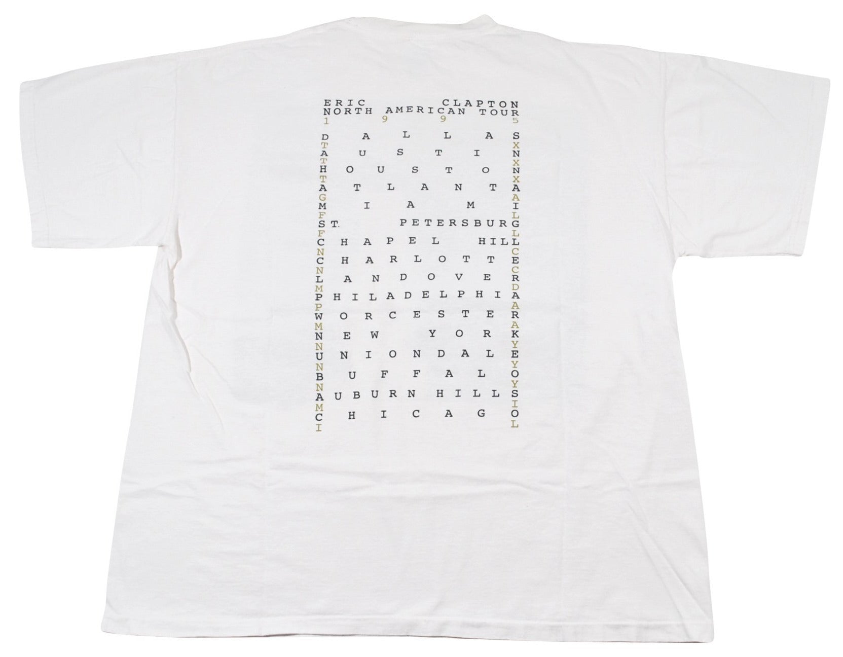 1990s - Eric Clapton: Tour Shirt - Unisex XL
