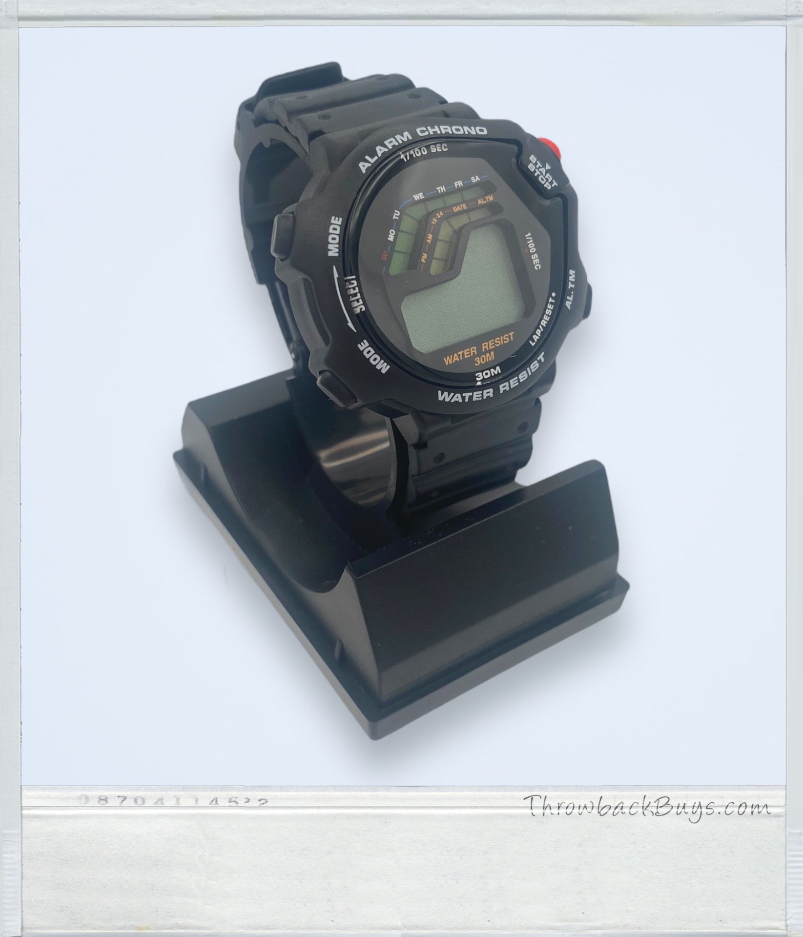 1990s - Range 2000 Black Digital Water Resistant Watch Men's