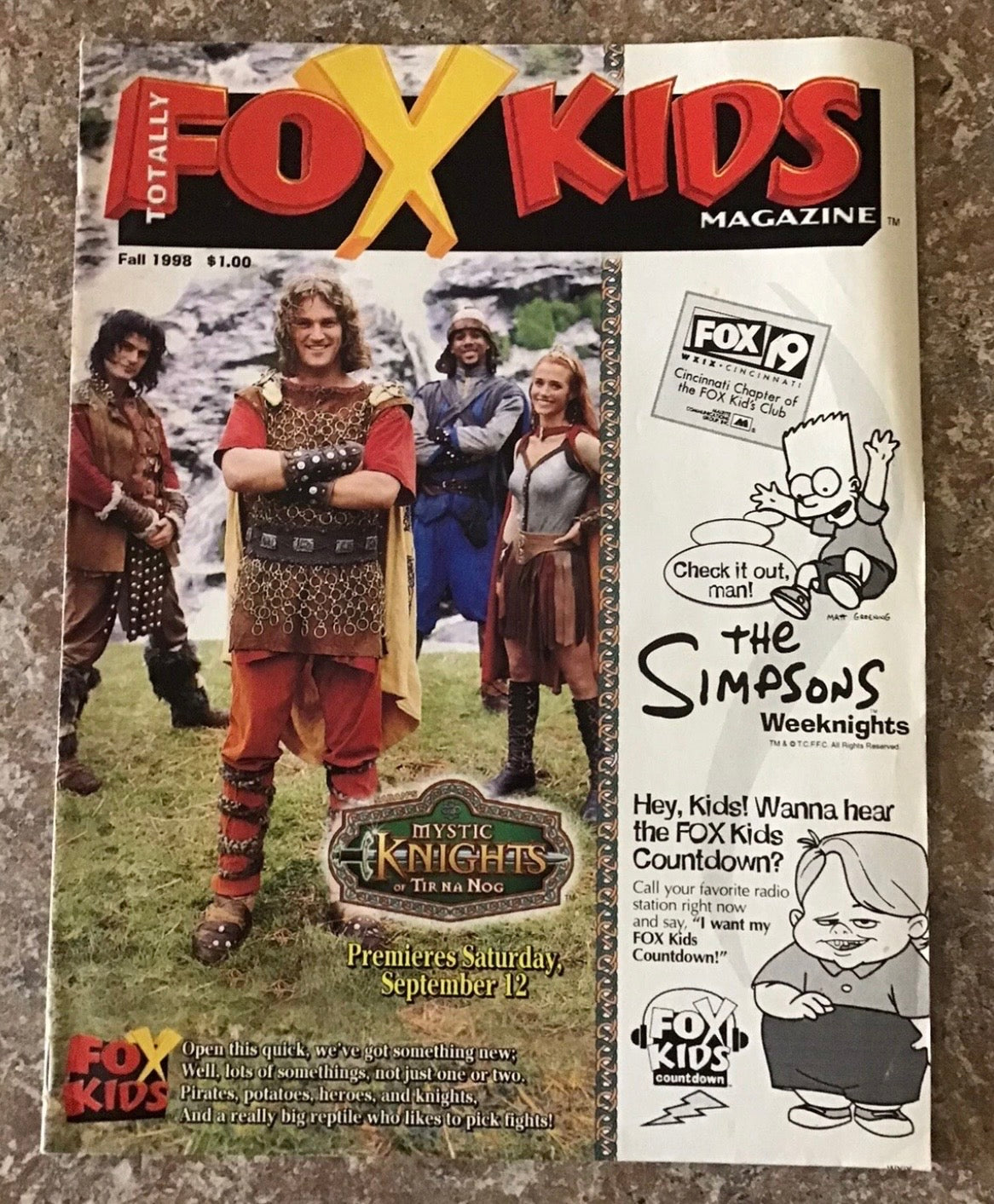 Fall 1998 Totally Fox Kids Club Network Magazine Mystic Knights