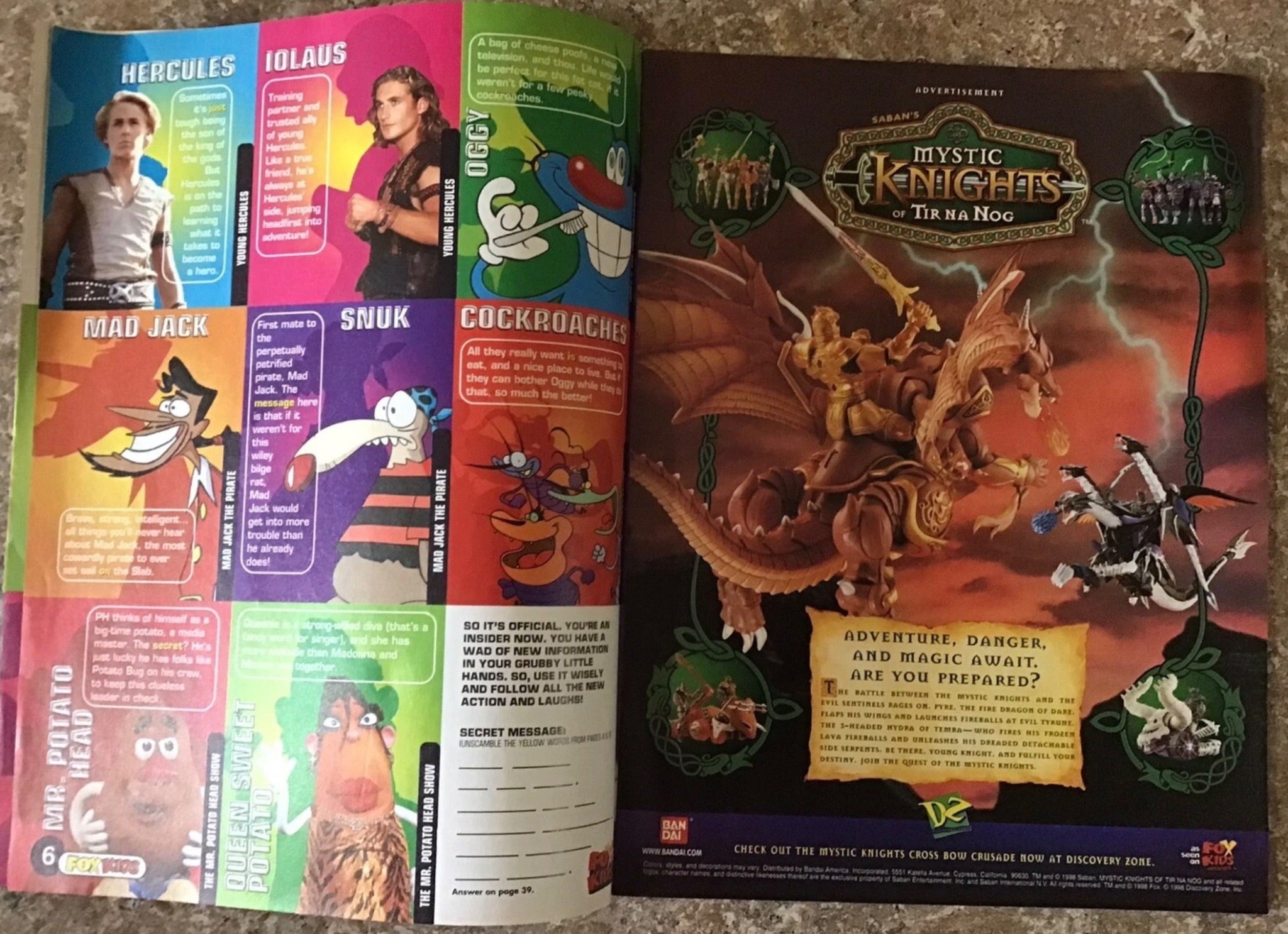 Fall 1998 Totally Fox Kids Club Network Magazine Mystic Knights
