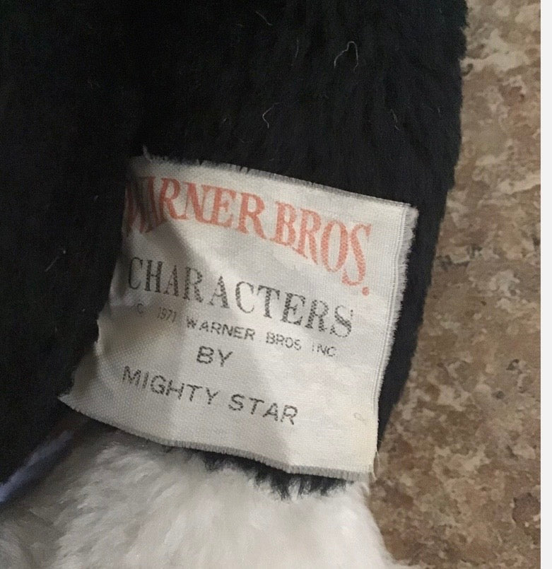 1971 Sylvester The Cat Plush Warner Bros. Mighty Star 18” Vintage Looney Tunes