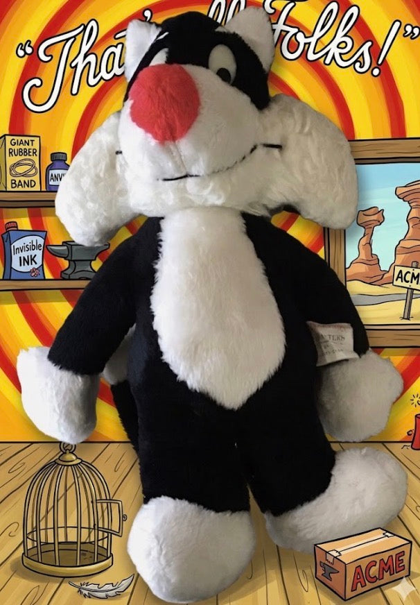 1971 Sylvester The Cat Plush Warner Bros. Mighty Star 18” Vintage Looney Tunes