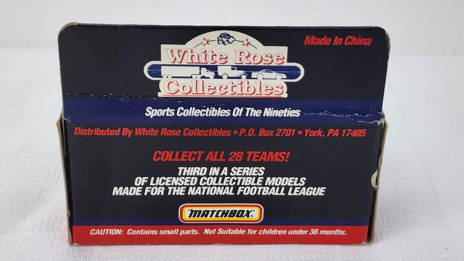 1992 - Matchbox Team NFL Redskins Die Cast Limited Edition Car - New in Box