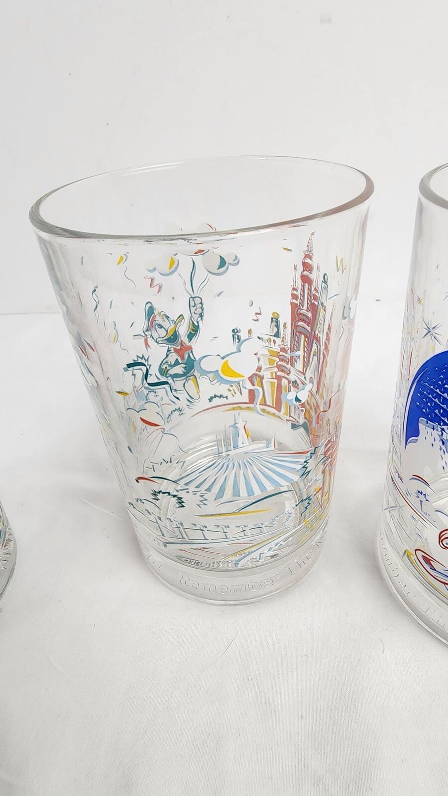 1996 - McDonald's 25th Anniversary Disney Glass Cup Lot of 3