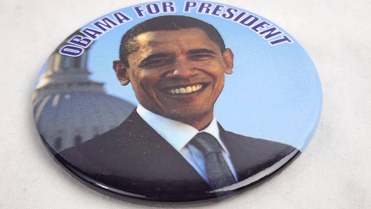 Obama for President 2008 Campaign Circle Pin - 2 1/2 in