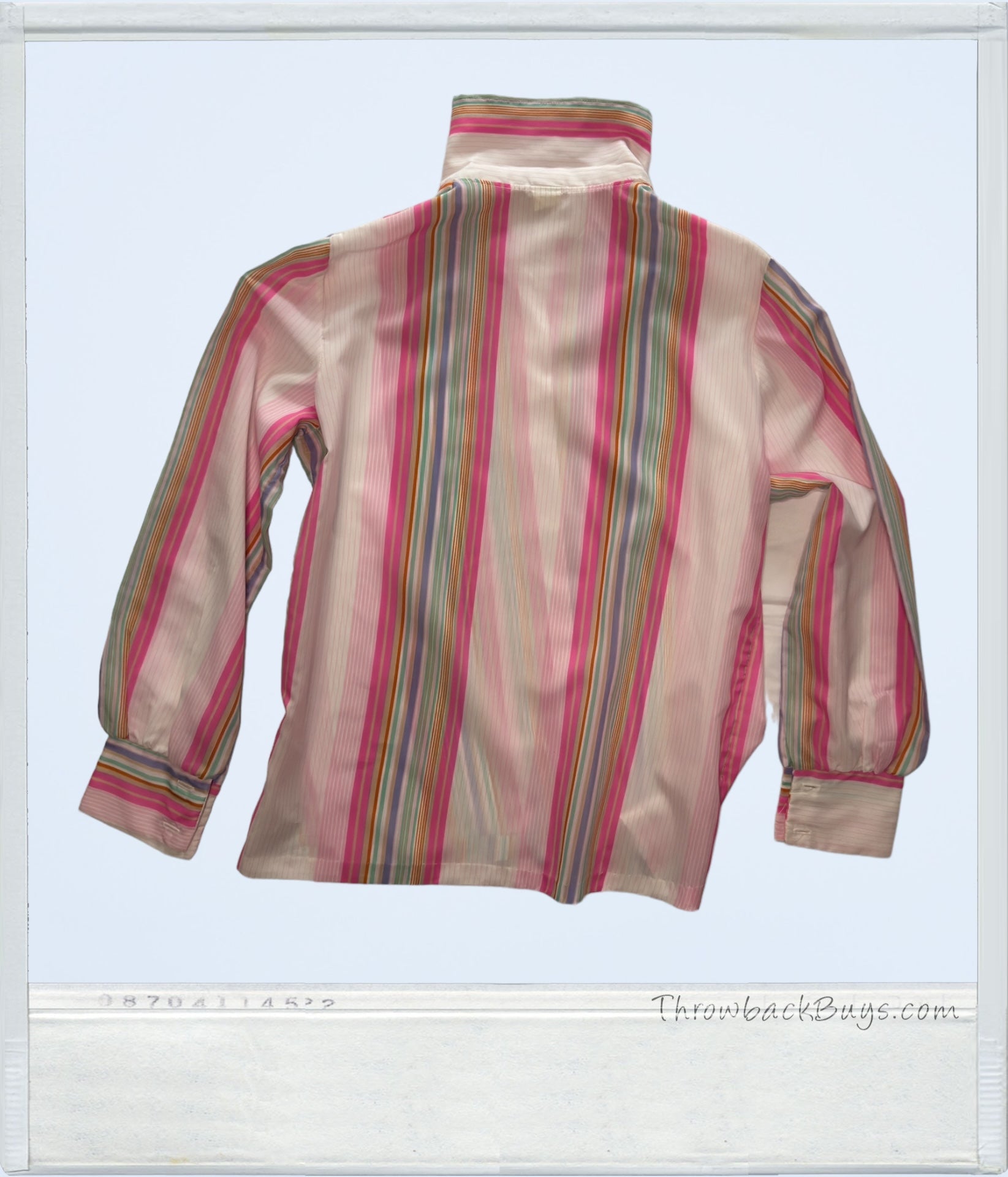 1990s - Silk Pink Striped Womens Button Up Blouse