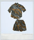 Vintage - Karen Hart Animal Print Womens Silk Shirt & Short Set Medium