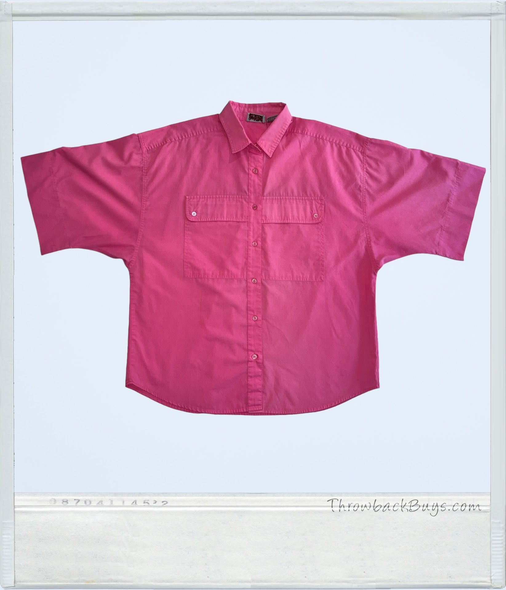 Vintage - Fuschia Pink Women's Button Up Blouse