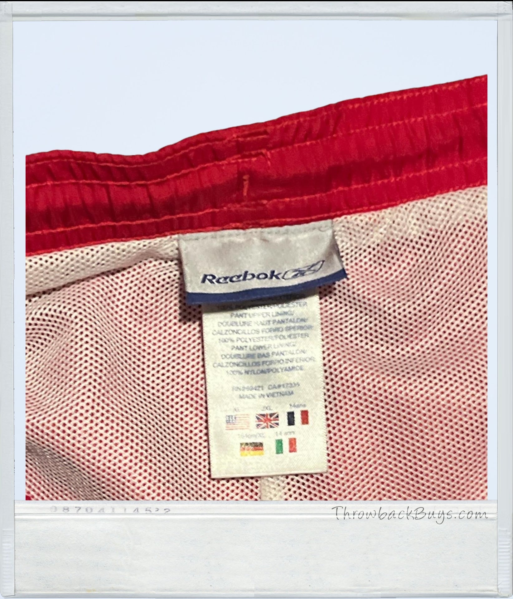 Vintage - Y2K Red and White Striped Reebok Trackpants