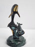 Vintage - SPI San Pacific International Mother Dolphin & Baby Brass/Marble Base Statue