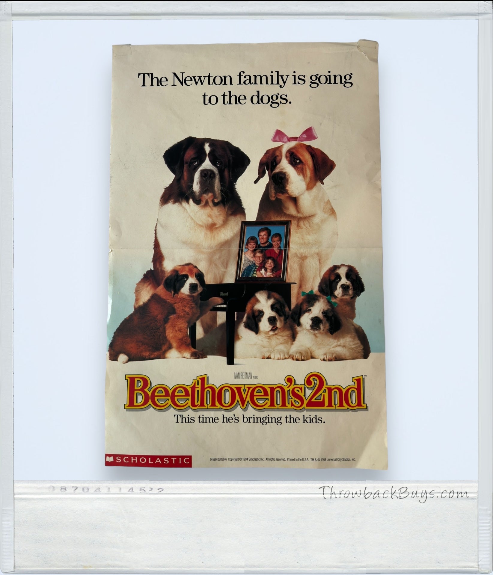 1994 - Scholastic Book Fair - Beethoven's 2nd Movie Poster 17" x 11"