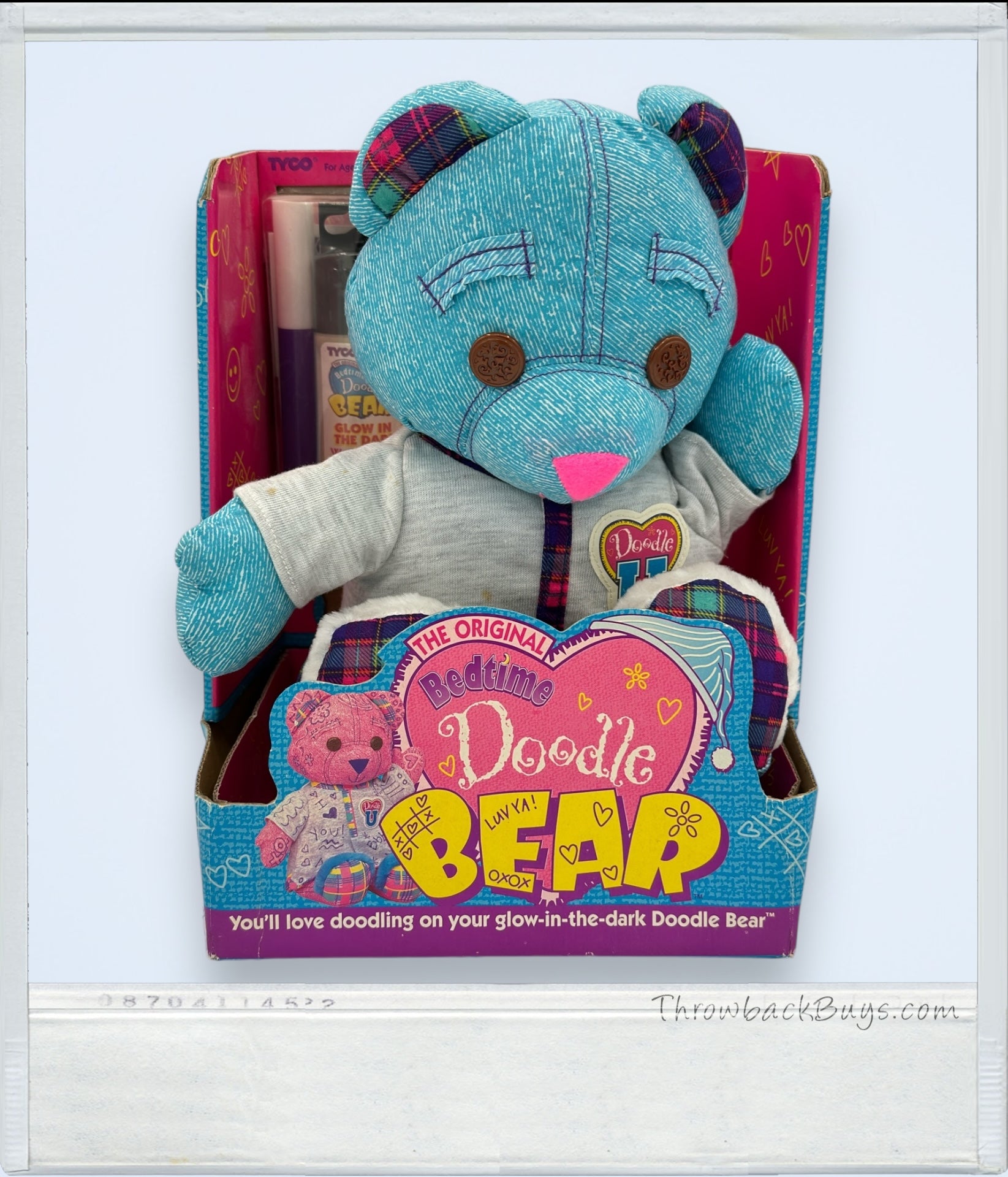 1996 - TYCO "Bedtime" Doodle Bear 12"