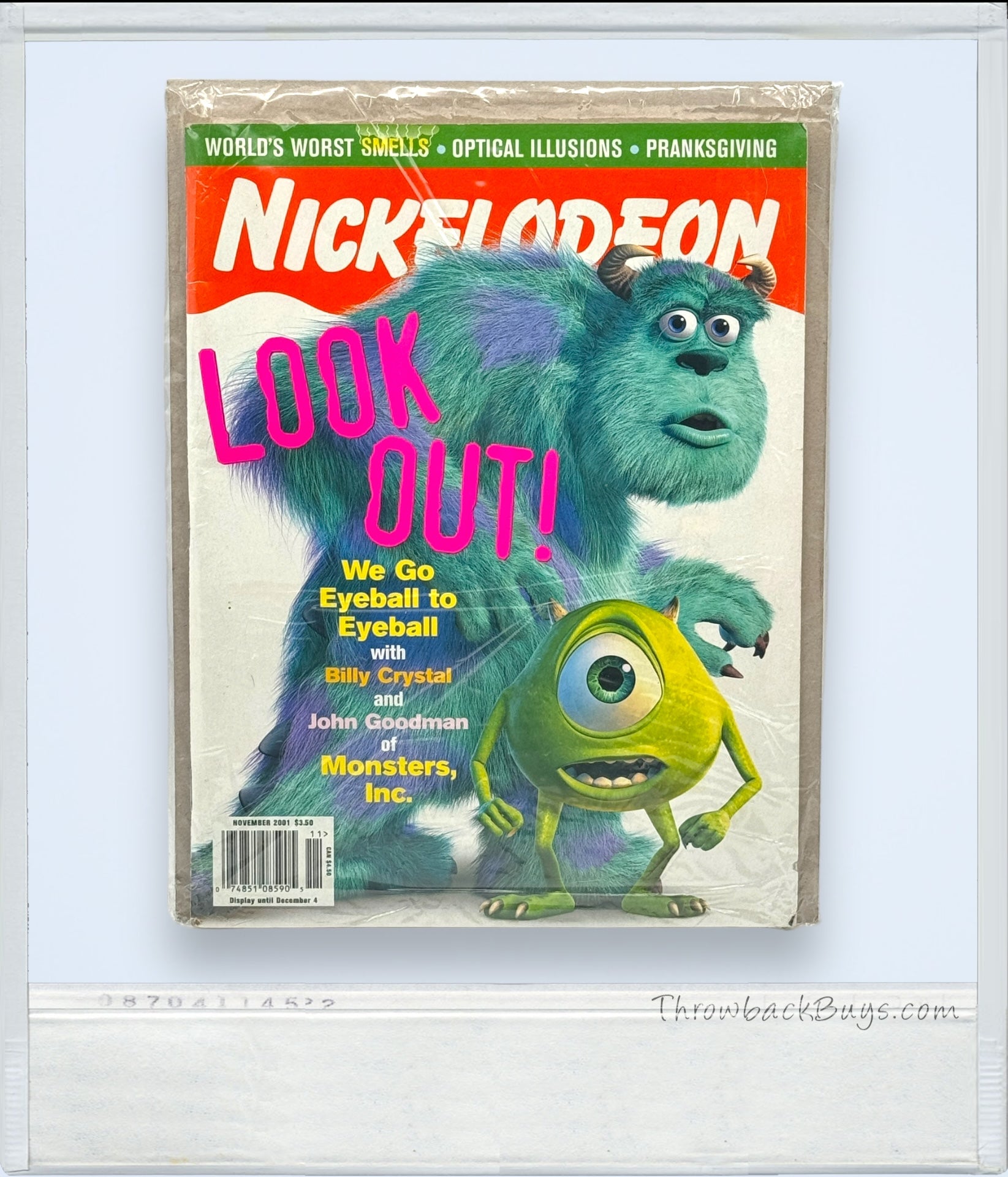 2001 - Nickelodeon Magazine: November Monsters Inc Issue - RARE