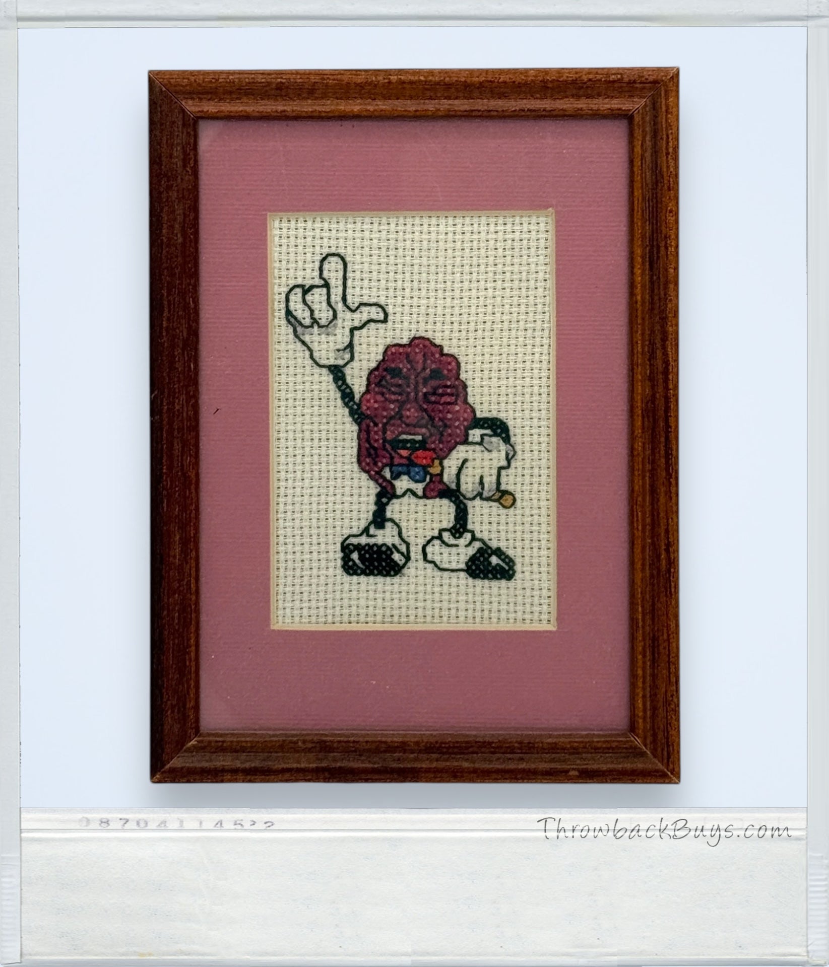 1990s - California Raisins Singing Framed Needlepoint Art