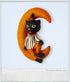 Vintage - Ashland Black Cat Orange Moon Halloween Wall Decor Cermaic