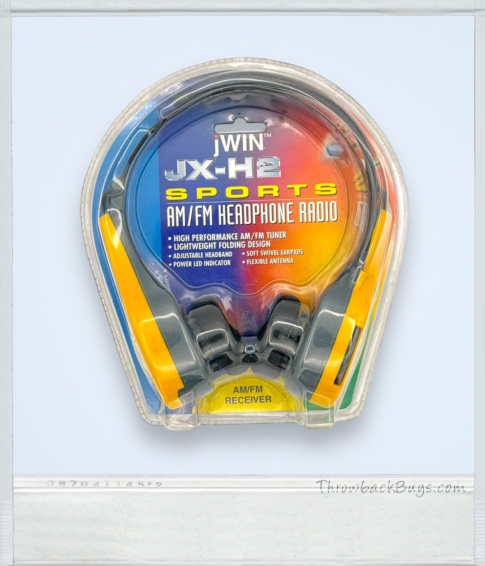 1997 - jWIN JX-H2 AM/FM Sports Headphone Radio Yellow