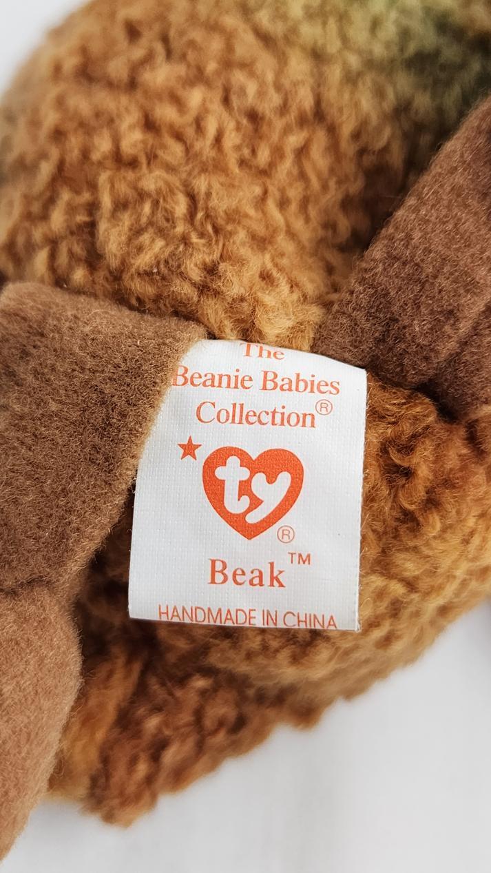 Ty Beak Kiwi Bird Beanie Babies - 6 in, Vintage, 1998, Multicolor