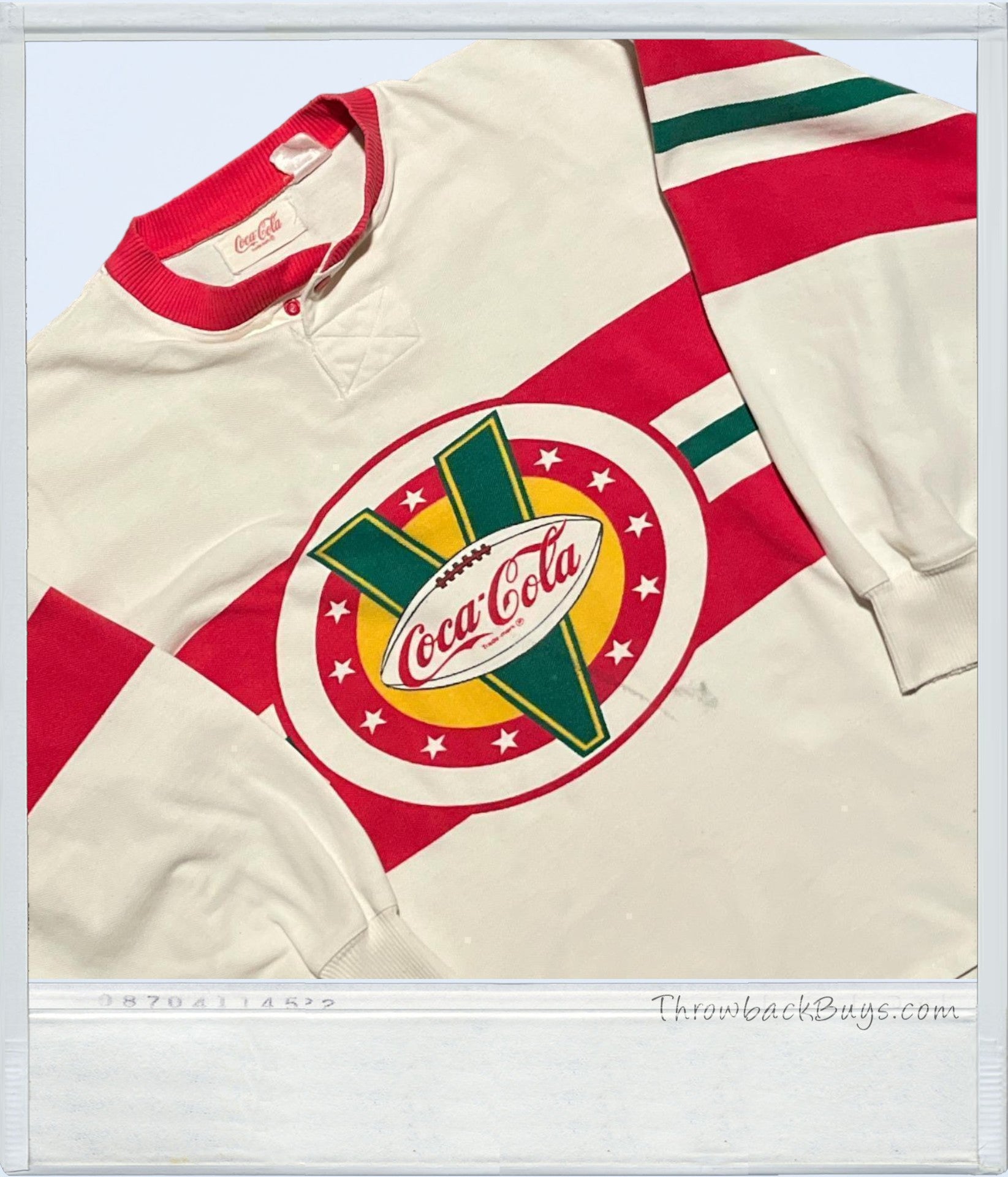 Vintage - 90s Coca Cola Football Jersey Sweatshirt Sweatshirts