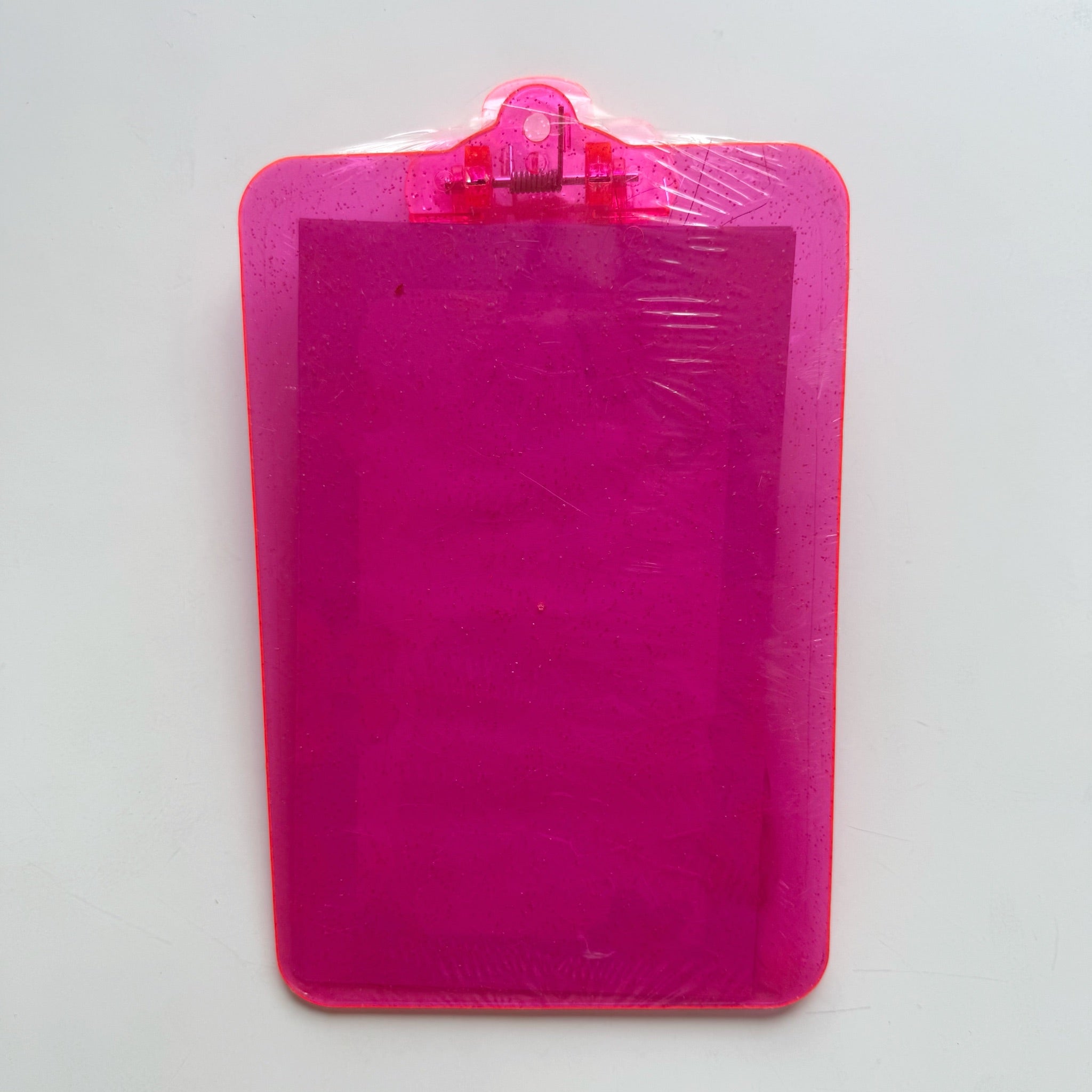 Y2K Glitter Pink Flower Clip Board with Fluffy Pen