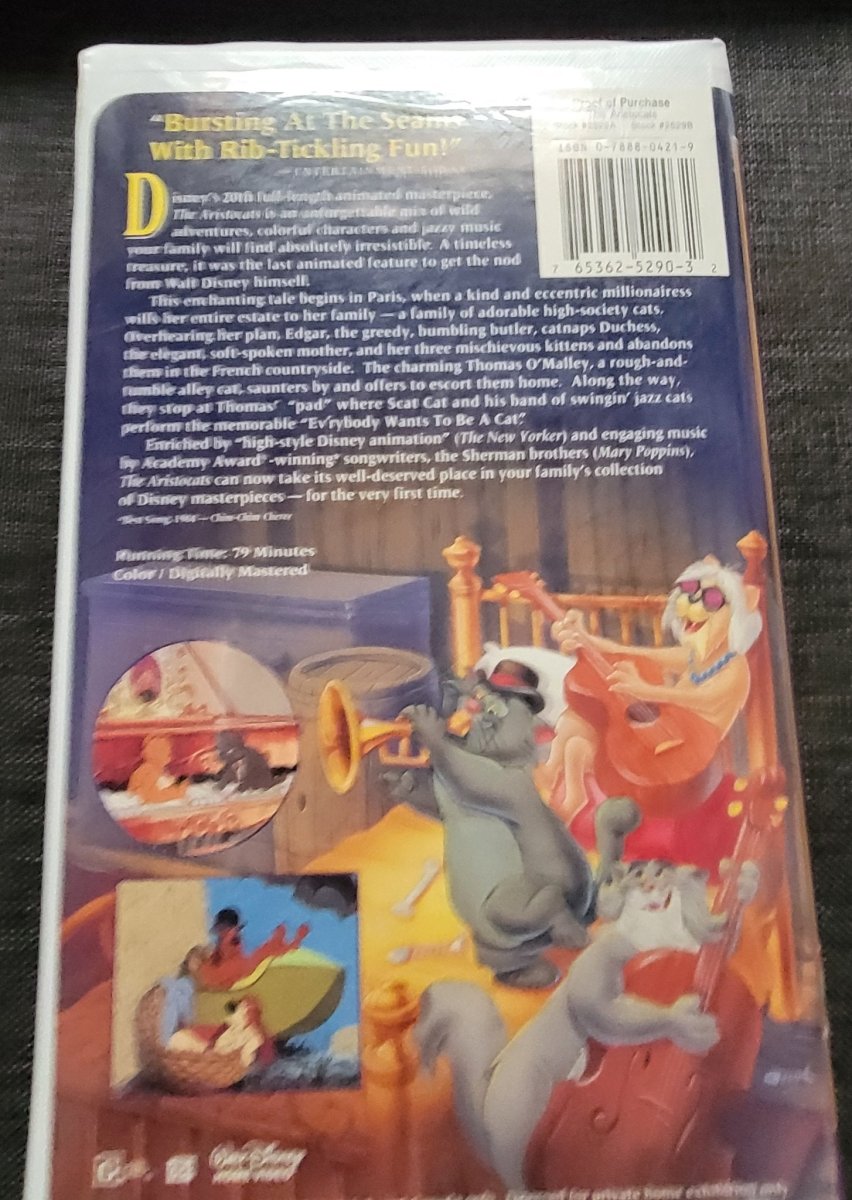 Aristocats VHS Tape Clamshell - VHS - ThrowbackBuys - Amanda's Awesome Finds