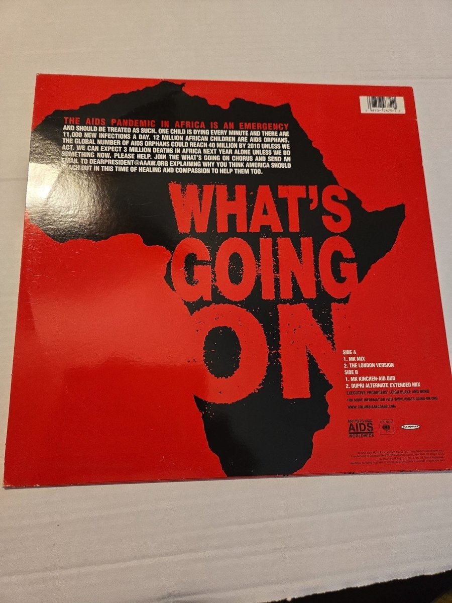 Artists Against Aids Worldwide What's Going On 12" Vinyl - Vinyl - ThrowbackBuys -Amanda's Awesome Finds