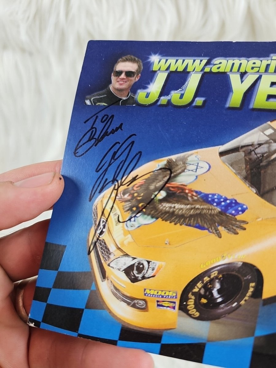 Autograph 2007 J.J. Yeley America Isreali Racing Auto Signed Action NASCAR Photo - Sports Memorabilia - ThrowbackBuys - The Thrifty Gypsyy Shop