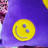 Vintage Y2K Purple Smiley Face Throw Pillow