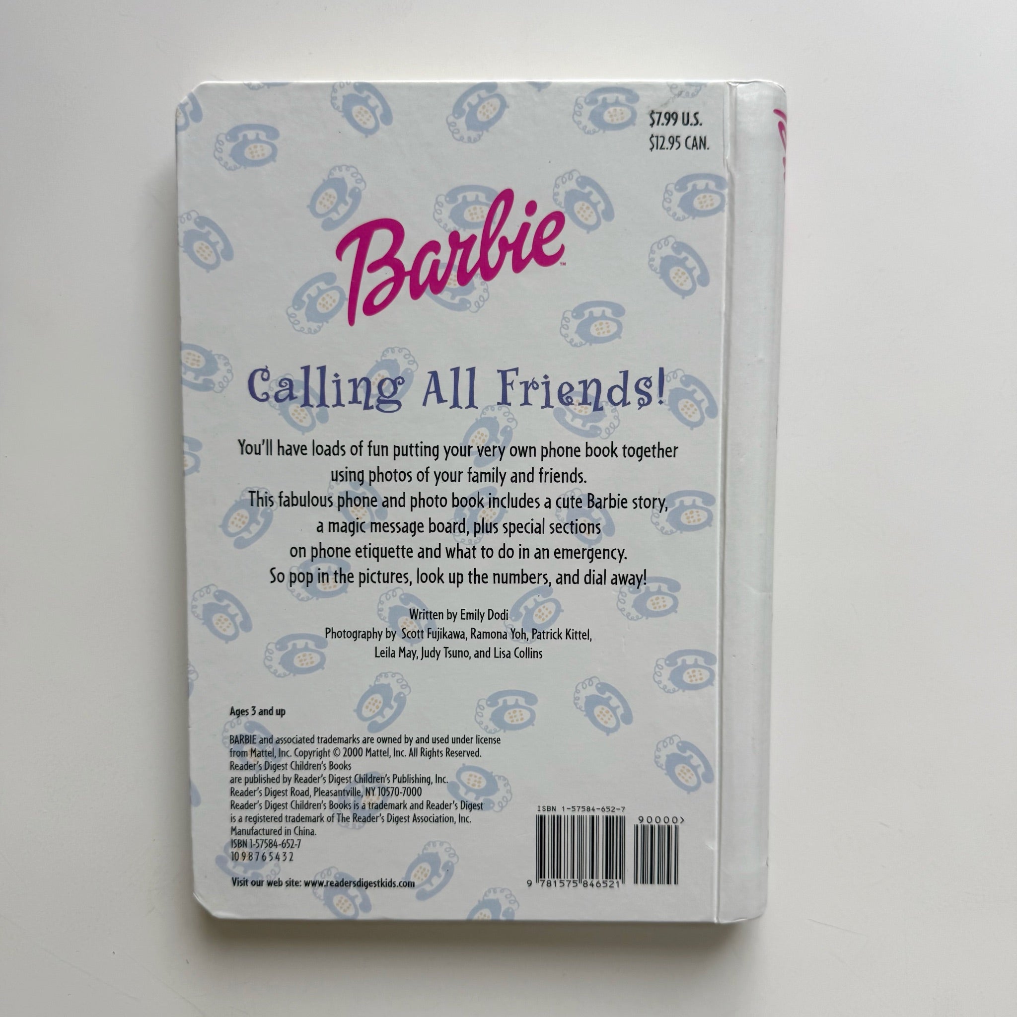 Barbie Calling All Friends! Photo Phone Book 2000