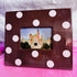 Vintage 2000s Polka Dot Ceramic Photo Frame - Brown and Pink